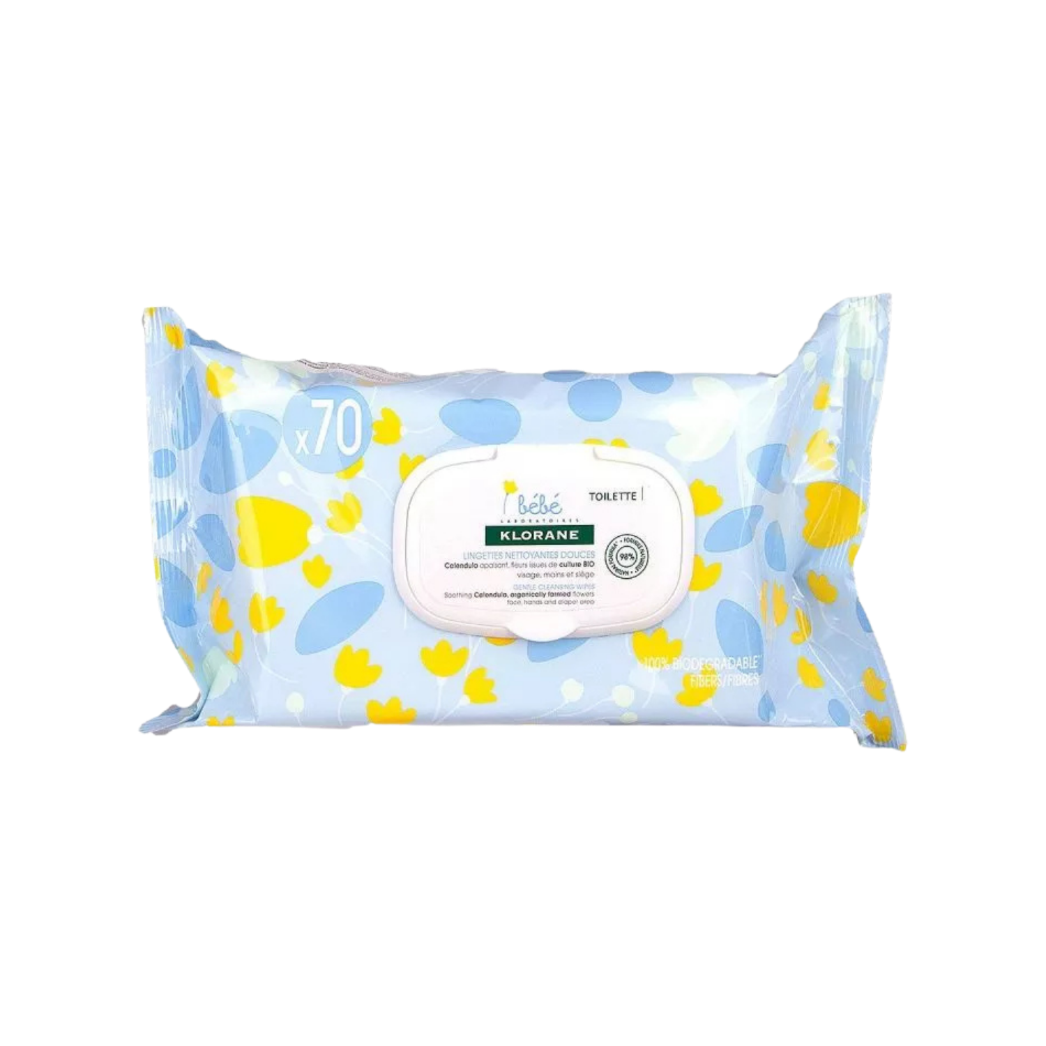 KLORANE - Lingettes nettoyantes x70